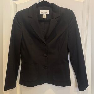 BLOOMINGDALES BRAND Black Cotton Blazer Jacket with Crystal Buttons 6P
